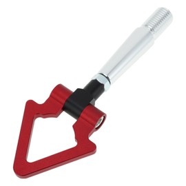 VekAuto Front/Rear Triangle Tow Hooks, Bumper Screw-on Tow Hook for Mitsubishi Lancer EX Folding Racing Trailer Hook Aluminum Alloy Red