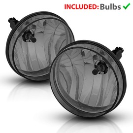 AmeriLite for 2007 2008 2009 2010 2011 2012 2013 GMC SIERRA Smoke Bumper Fog Lights Pair - Passenger and Driver Side