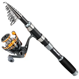 Sanrike Casting Rod Reel Set, Compact Rod, Fishing Rod Reel Set, 90% Carbon Rate, Sabiki, Fishing, Rust, Ultra Lightweight, Portable, Extendable, Beginner, Beginner, 6.9 ft (1.8, 2.1, 2.4, 2.7, 3.0 m