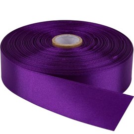 NISDOCF Single-Faced Sash Purple Ribbon - 1 Inch x 50 Yards Bulk Roll - Decorative Gift Wrapping, Crafting, Hair Bows, Wedding Party Decorations