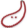 B-style Coral Necklace, Synthetic 16.5 inches (42 cm), Earring Set,