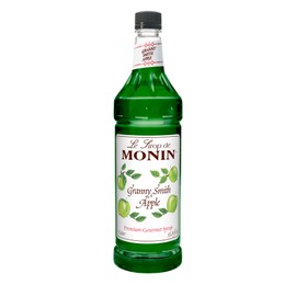 Monin - Granny Smith Apple Syrup, Great for Cocktails and Lemonades, Gluten-Free, Non-GMO (1 Liter)