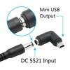 4Pcs DC 5.5mm x 2.1mm to Mini USB Adapter, 90