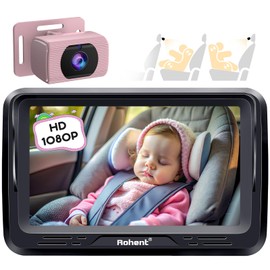 Rohent Car Baby Monitor for Baby Girls - 1080P HD, 360° Adjustable, Night Vision, 150° Wide-Angle Lens, Easy Installation, Perfect for Girls Aged 0-5, Ideal for Parents, Grandparents & Families