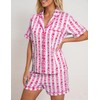 Preppy Pajamas Set for Women Summer 2 Piece Cotton Lounge
