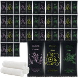 Moist Cotton Towel Bulk Moist Towelettes Individually Wrapped 8.7" x 8.7",White Towel Services,Refreshment Pre Moistened Towels Lavender,Lemon and Mint for Sport Party Spa(Pack of 150)