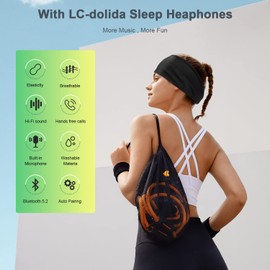 Sleep Headphones Headband, Bluetooth Sports Headband Headset, Ultra-Thin HD Stereo Speakers Wireless Over-ear Earphones Cool Tech Gadget Gifts for Family, Colleague, Lovers Black Mesh