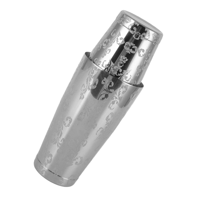 Cocktail Shaker, Stainless Steel Boston Shaker, Engraved Drink Shaker for