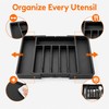 Expandable Silverware Drawer Organizer for Cutlery - Adjustable Plastic Utensil