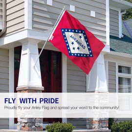 Anley Fly Breeze 3x5 Foot Arkansas State Polyester Flag - Vivid Color and Fade Proof - Canvas Header and Double Stitched - Arkansas AR State Flags with Brass Grommets 3 X 5 Ft
