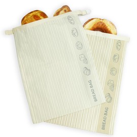 STRAODTIC Reusable Beeswax Bread Bags for Homemade Bread (2-Pack）– 12.5” x 17” XL Sourdough Bread Storage Bags, Beeswax Food Bags for Loaf, Sourdough, Freezer & Pantry Use