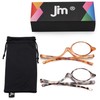 JM 2 Pairs Makeup Reading Glasses Magnifying Flip Down Cosmetic