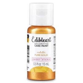 Sweet Sticks Edible Art Decorative Cake Paint 0.5 Ounce (15 Milliliters), Metallic Pure Gold