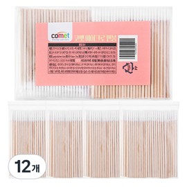 Comet Multipurpose Micro Swabs, 12, 100 Pieces / 코멧 다용도 마이크로 면봉, 12개, 100개입