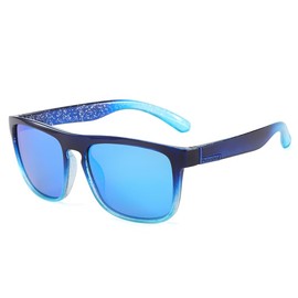 Long Keeper Polarised Sunglasses Men Women Retro Square Sunglasses For Driving Fishing Running Classic UV400 Protection (Blue Blue)