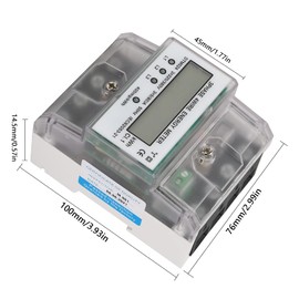 GothicBride Electricity Meter, Digital Electricity Meter, 3-Phase 4-Conductor DIN Rail, LCD Three-Current Meter, Digital Electricity Meter, 220 / 400 V, 5-100 A for DIN Rail Intermediate Meter Current