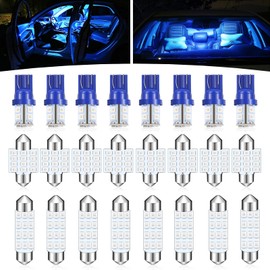 GKmow Pack-24 Car LED Bulb Kit Set, T10 31 mm 42 mm Interior Car Lights Bulbs Dome Light, Festoon Bulbs LED Replacement Bulbs for Car Dome Map Door Courtesy License Plate Lights (Blue)