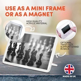 Destination Vinyl ltd Classic Magnet With Stand - BW - Chess Set Board Game Retro #35611