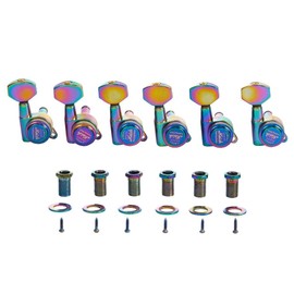 Guitar Locking Tuners 18:1 Guitar Tuning Keys Pegs Locking Tuning Machines Heads for Strat/Tele/Les Paul/SG Electric/Acoustic Guitars Burnt Chrome Right