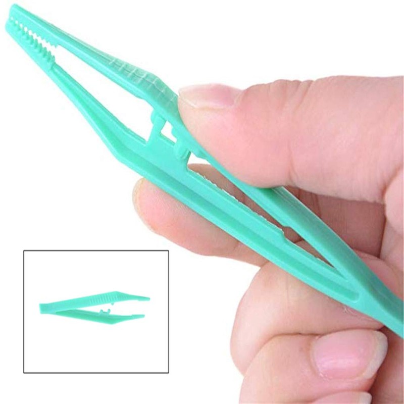 24 Pcs Disposable Plastic Tweezers - First Aid Forceps