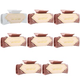 Bridesmaid Proposal Gifts 4.1inch Square Hair Claw bachelorette party accessories Clips for Wedding Party Favors (White&Rose Gold)