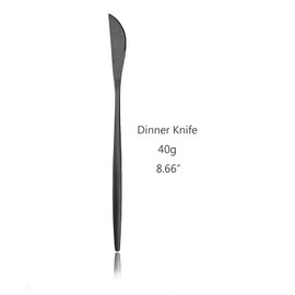 JANKNG 6pcs Black Matte Flatware Dinnerknife 18/0 Stainless Steel Tbable Knives For Dinner Butter And Steak, 8.66-Inch, SeT Of 6