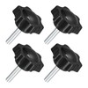 sourcing map 4Pcs M6 x 25mm Star Knobs, Plastic Hex