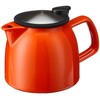 FORLIFE Bell Ceramic Teapot with Basket Infuser, 26-Ounce/770ml, Carrot
