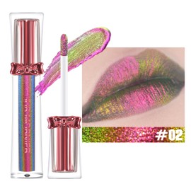 JUR MORNIER Super Stay Lip Gloss,Multichrome Colorstay Overtime Lipcolor,Highly Pigmented Instant Glitter Liquid Lip Makeup,0.12 Fl Oz (02, 3.5ml)