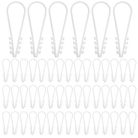 Pack of 100 plug-in loop dowels cable clamp U-shaped nylon dowel clamp plug-in tabs for cable attachment white clamping range 6-20 mm