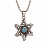 Men's Celtic Triangle, Eye Of Providence（All-Seeing Eye，Helix Nebula）Pendant Necklace，Blue Resin