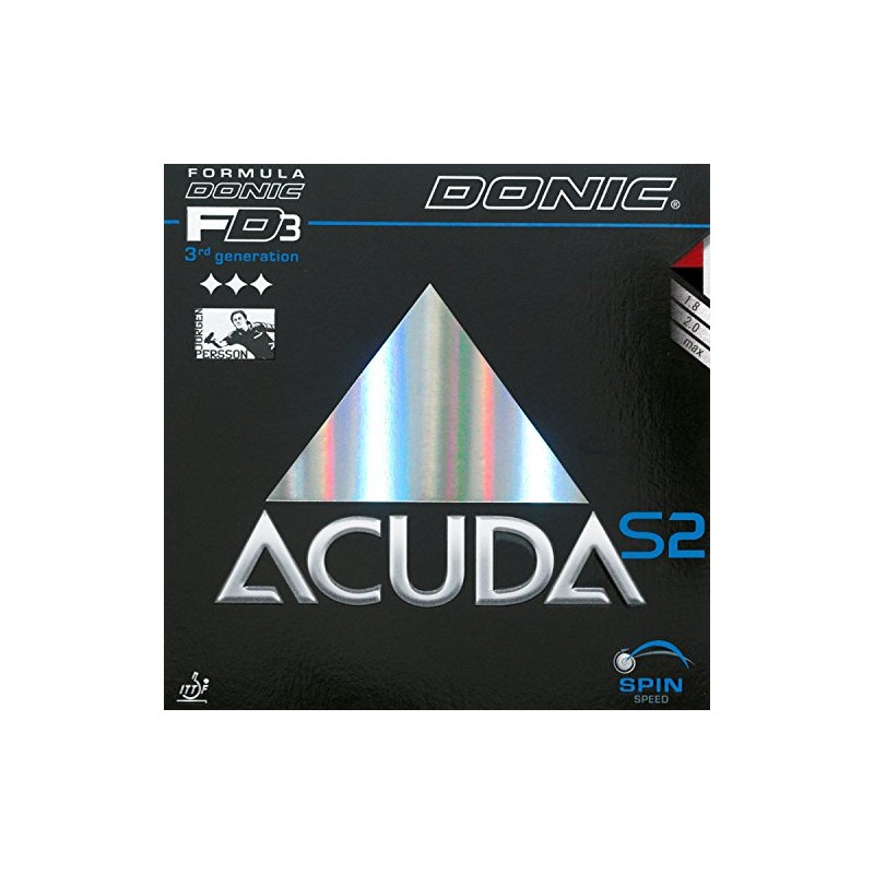 Donic Acuda S2 Table Tennis Rubber (Red, 1.8 mm)