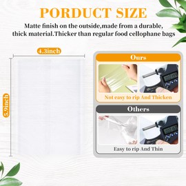 Prembag 4x6 Transparent Heat Seal Bags for Cookies,Clear Cookie Bags with Seal,Small Treat Bag for Packaging Candy Snack Baked Food