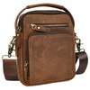 House of Luggage Herren Vintage Leder Multi-Fach Crossbody Bag HLG278