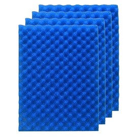 AFACYGN 4 Pack Aquarium Filter Media Bio Sponge Pad 16 x 12 x 1 inch, Fish Pond Foam Filter 20/30/40 PPI (Blue 20ppi 4pack)