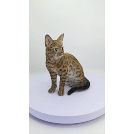 Hi-Line Gift Ltd. Sitting Bengal Cat Small Garden Statue Garden Yard Home Decor Animal Statue