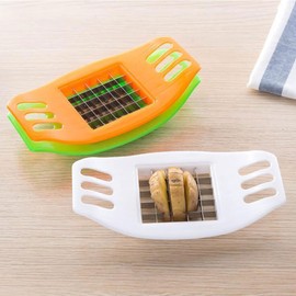 Potatoes Cutter Potatoes Fruit Vegetable Cutter Chipper Manual French Fry Cutter with Stainless Steel Blade(Orange)