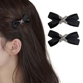 Fesanla Ribbon, Hair Accessory, Hair Clip, Set of 2, Sparkly, Fashionable, Hair Clip, Hair Ornament, Hair Accessory, For Weddings, School Entrance Ceremonies, Graduation Ceremonies, Recitals