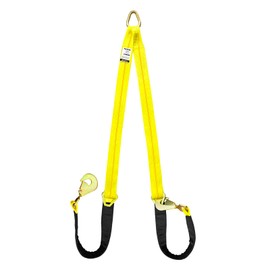 SENKEYFE Axle V-Bridle Strap, 2" x 4' V Bridle Tow Strap 4700LBS, Axle Tie Down Straps with Snap Hooks Cordura Sleeve and Axle Straps, D Ring Middle, ATV Car Truck Recovery Tow Trailer Strap