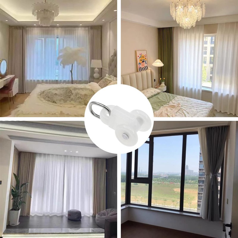 50 Pcs Curtain Track Pulley Pulley Roller for Hanging Curtains