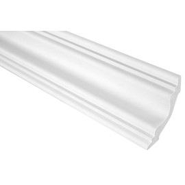 Grand Decor Stucco Moulding Ceiling Modern, PU Hard Foam & Flexible, 2 m Ceiling Mouldings, Smooth Corner Profiles, Wreath Strips, Ceiling Decorative Mouldings (2 Metres, P814 White)