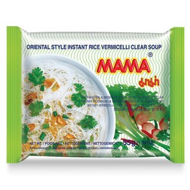 MAMA Noodles Vermicelli Clear Soup Instant Rice Noodles w/Delicious Thai Flavors, Hot & Spicy Noodles, No Trans Fat w/Fewer Calories Than Deep Fried Noodles 30 Pack