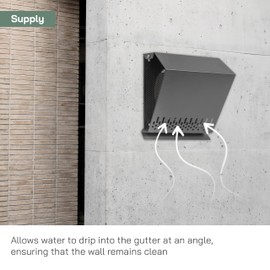 Vent Systems 6" Inch Air Supply Vent Cover with Rubber Gasket - Graphite Black Galvanized Steel - Robust Weatherproof Outdoor Air Intake Box - Duct or Surface Mounting - Rain and Snow Protection