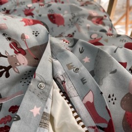 mundolindo Bedding Sets for Boys and Girls, 100% Cotton Duvet Cover Set, Cute Duvet Cover, Woodland Animal Cute Bedding, 3 Pieces Toddler and Crib Duvet Cover Set (Sage Green)