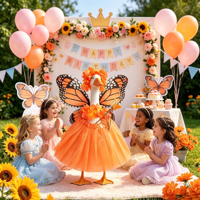5 Pcs Butterfly Porch Goose Outfits for 17'' 23'' Lawn