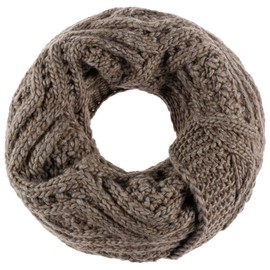 Seeberger Salvirola Loop Scarf, Knitted Scarf, Women's Scarf, Round Scarf, Winter Scarf, taupe