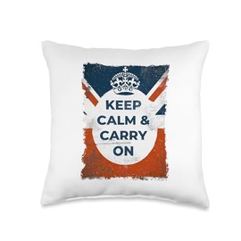 Keep Calm And Carry On Union Jack Throw Pillow