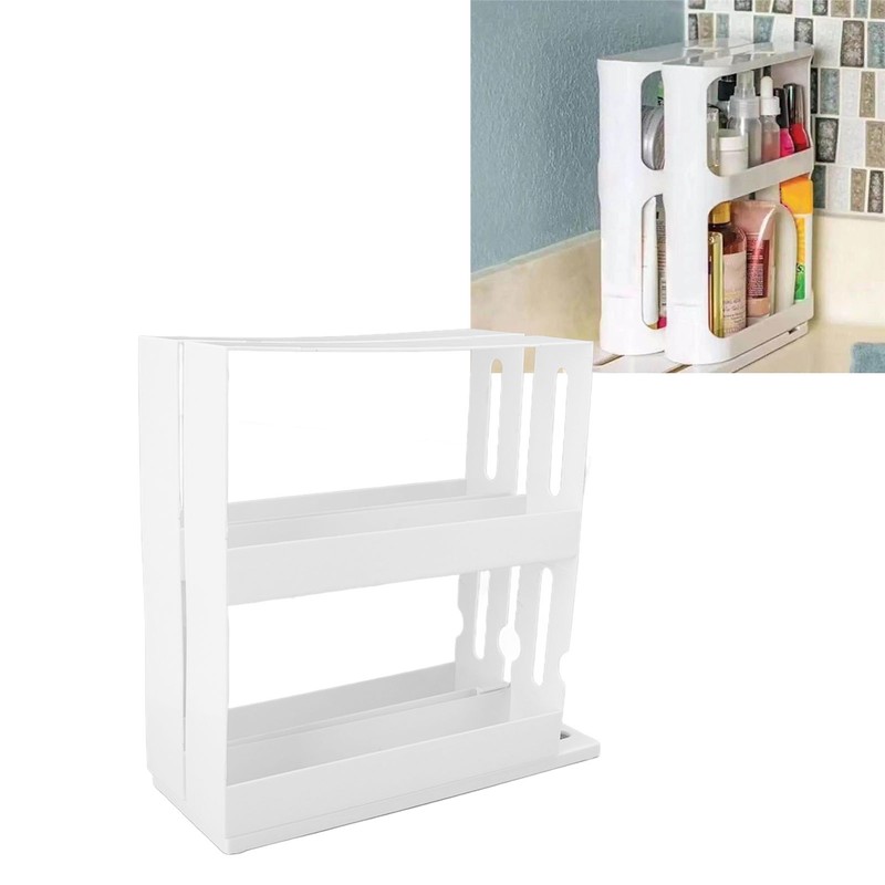 Sliding Spice Rack Slidable Design 2 Tiers Large Capacity Nonslip