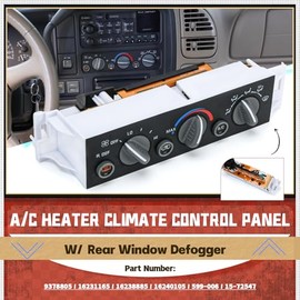LM LPXWM 599-006 Heater Climate Control Panel Module A/C Climate Control Module with Rear Window Defogger Switch Compatible with Chevy Suburban Tahoe GMC Yukon 1996-2000 9378805 15-72547