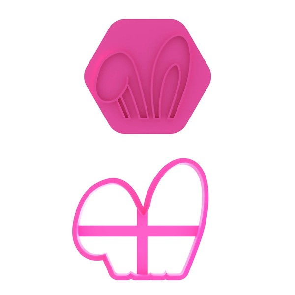 LissieLou Mini Floppy Bunny Ears Cookie Cutter and Stamp Easter